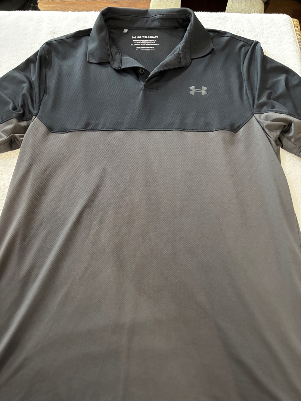 Under Armour Men's Black and Gray Performance Polo